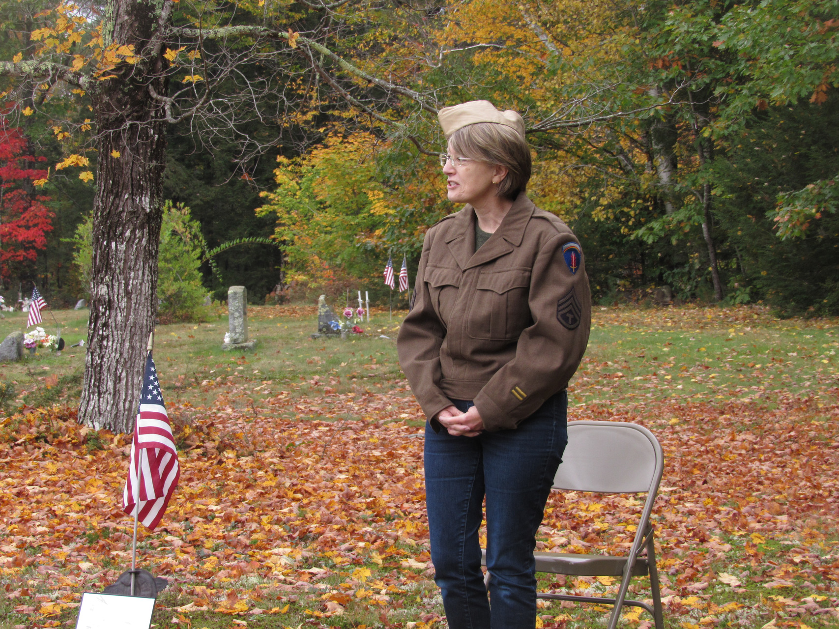 Presenter at a cemetery program
