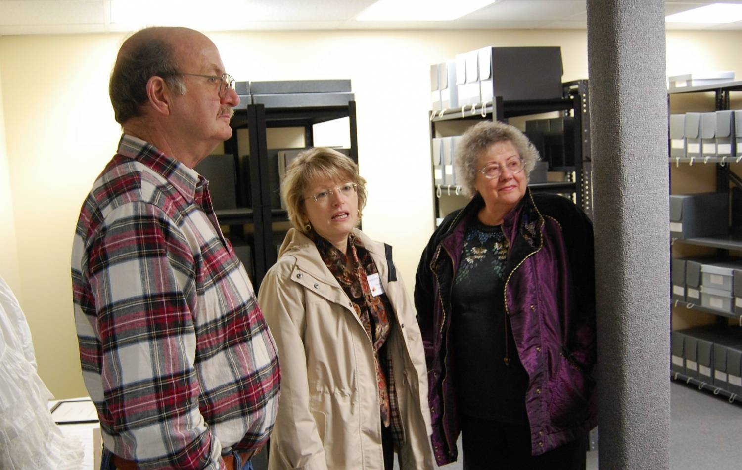 Hal Ferguson, Polly Bartow, Judy Ferguson at archives dedication, Oct 2013