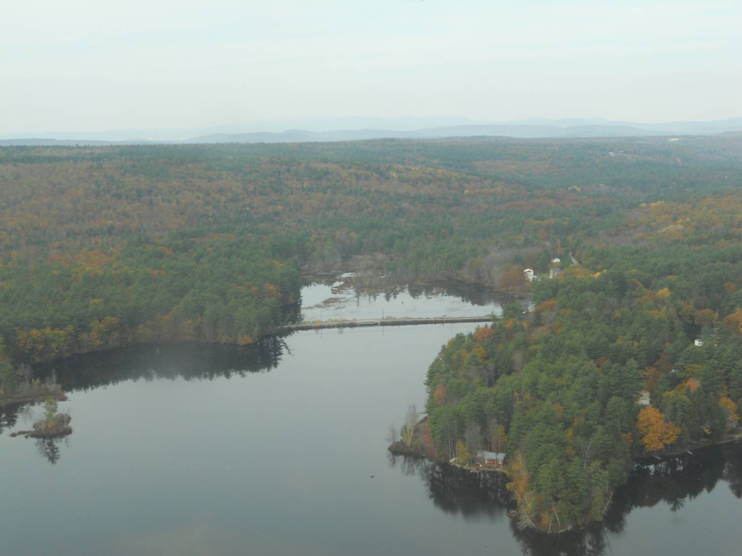 Black Island Causeway, Thompson Lake, from the air
