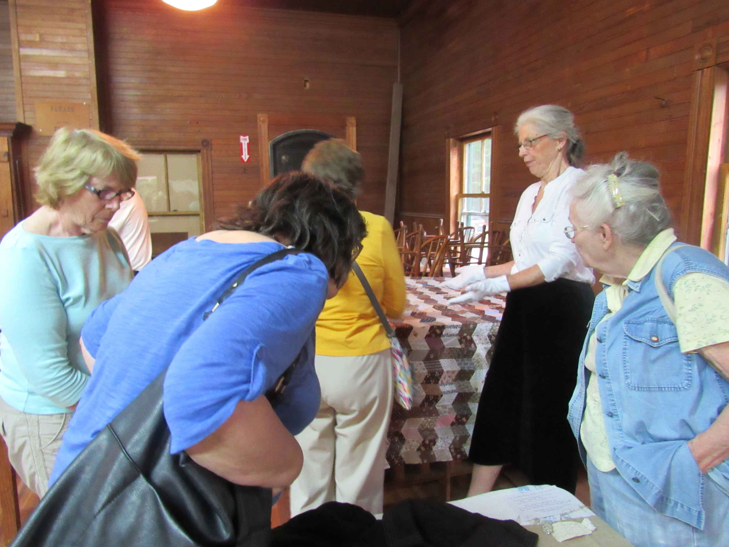 President Shirley Hamilton providing information to guests