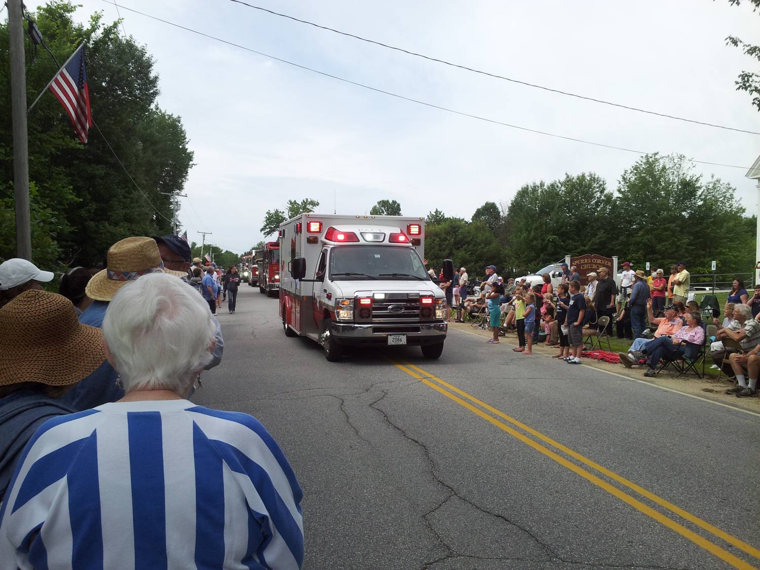 Ambulance in the parade at the Fourth of July parade.