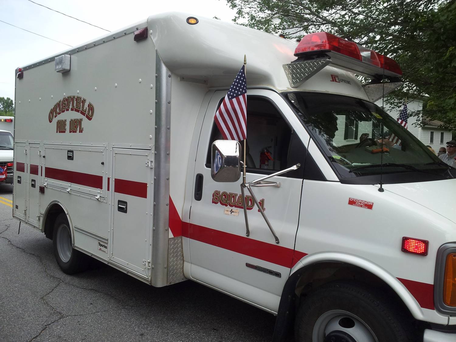 Otisfield Fire Department squad truck at the Fourth of July parade.
