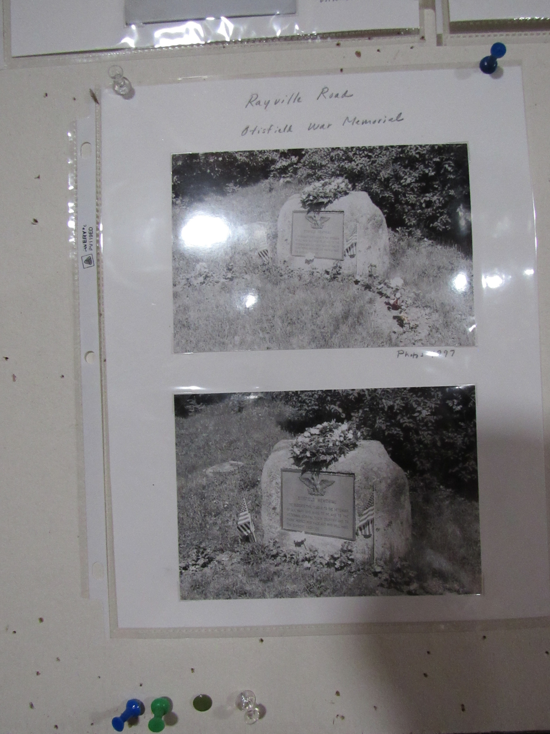 Photograph of Otisfield War Memorial photographs on Rayville Road.