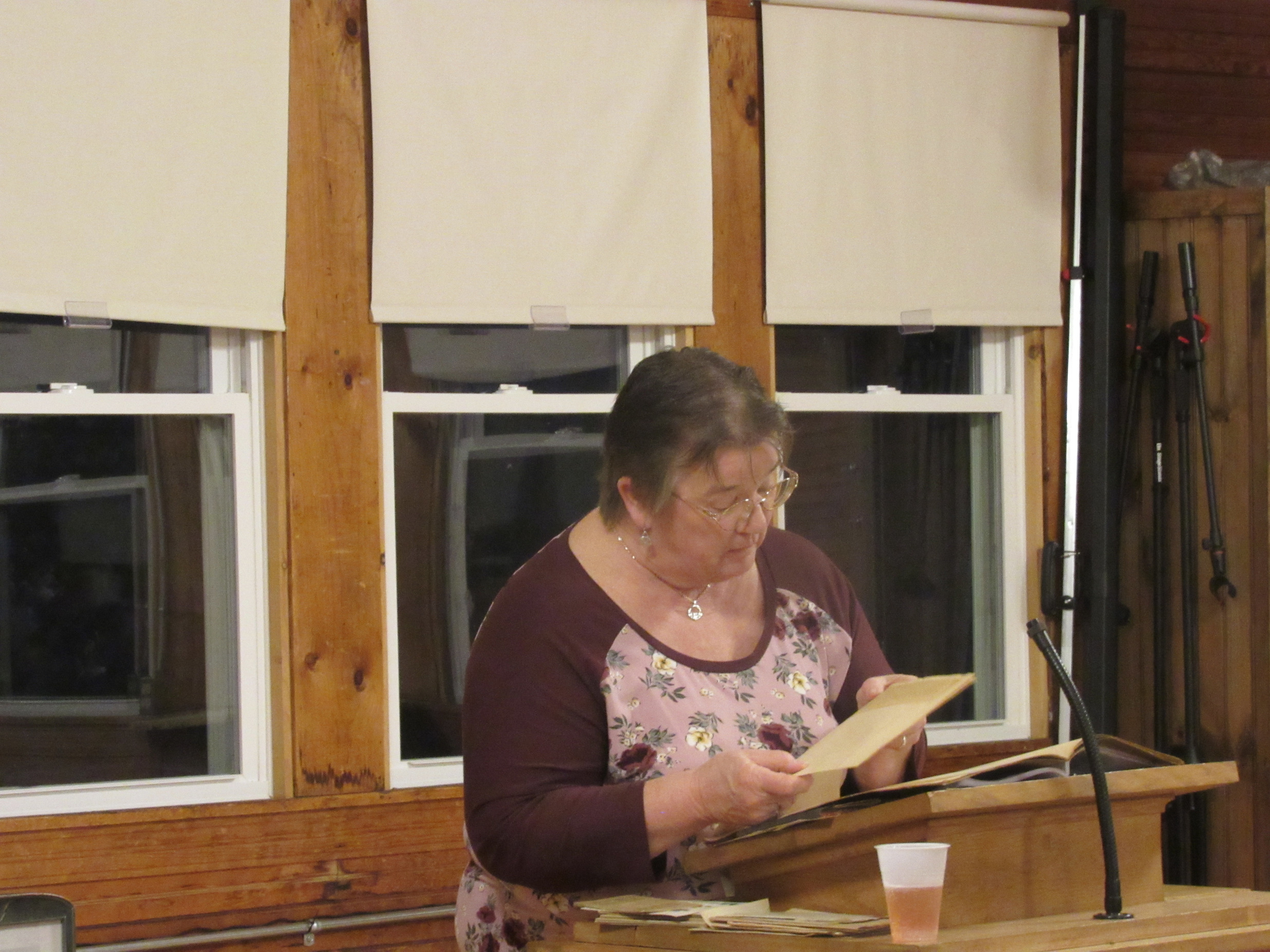 Special Guest Pamela Hodenberg reading one of her great-grandmother’s poems aloud