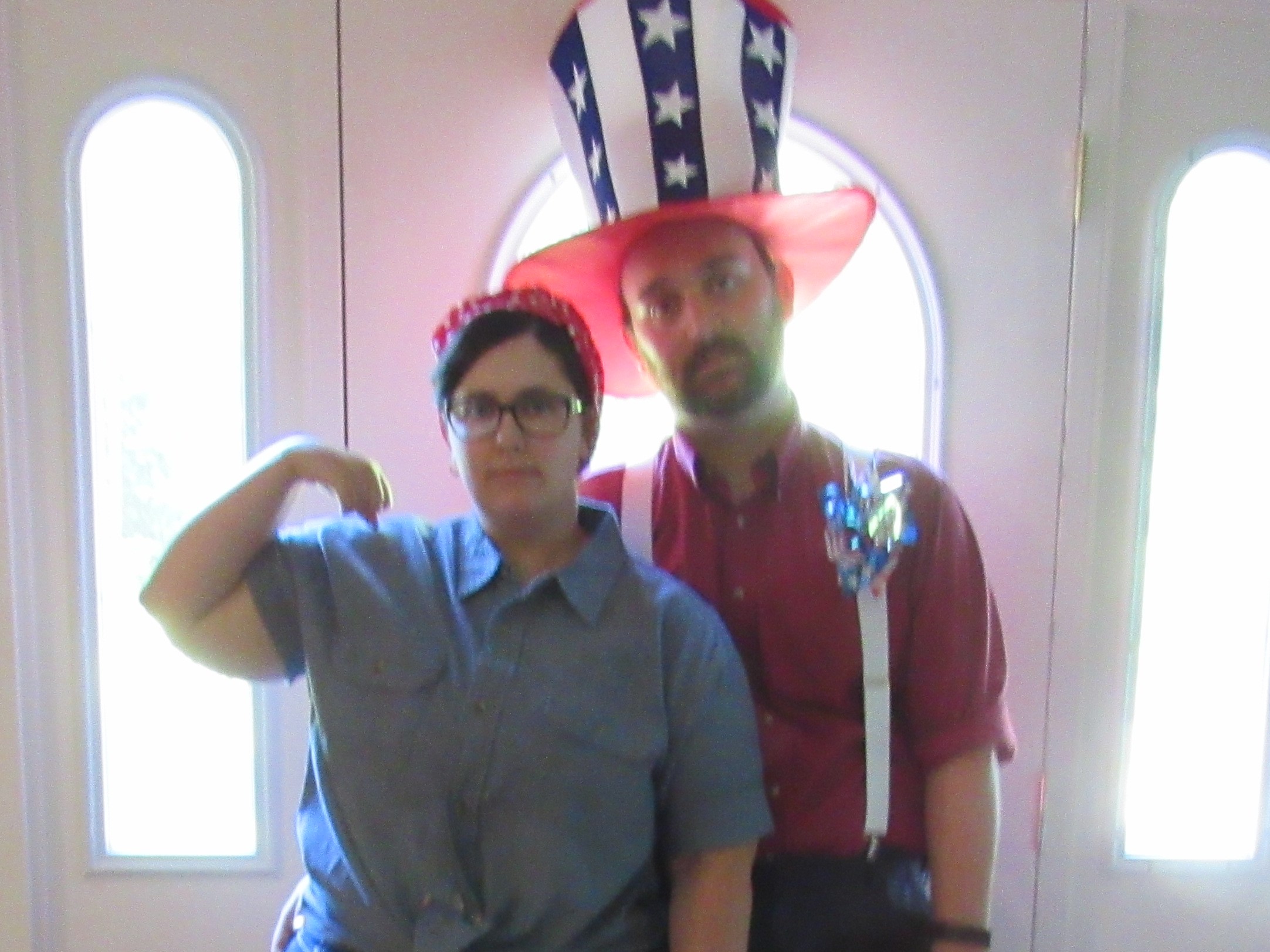 Director Derek Dorr and his wife, Jessica dressed as Uncle Sam and Rosie the Riveter for the 2017 4th of July Parade