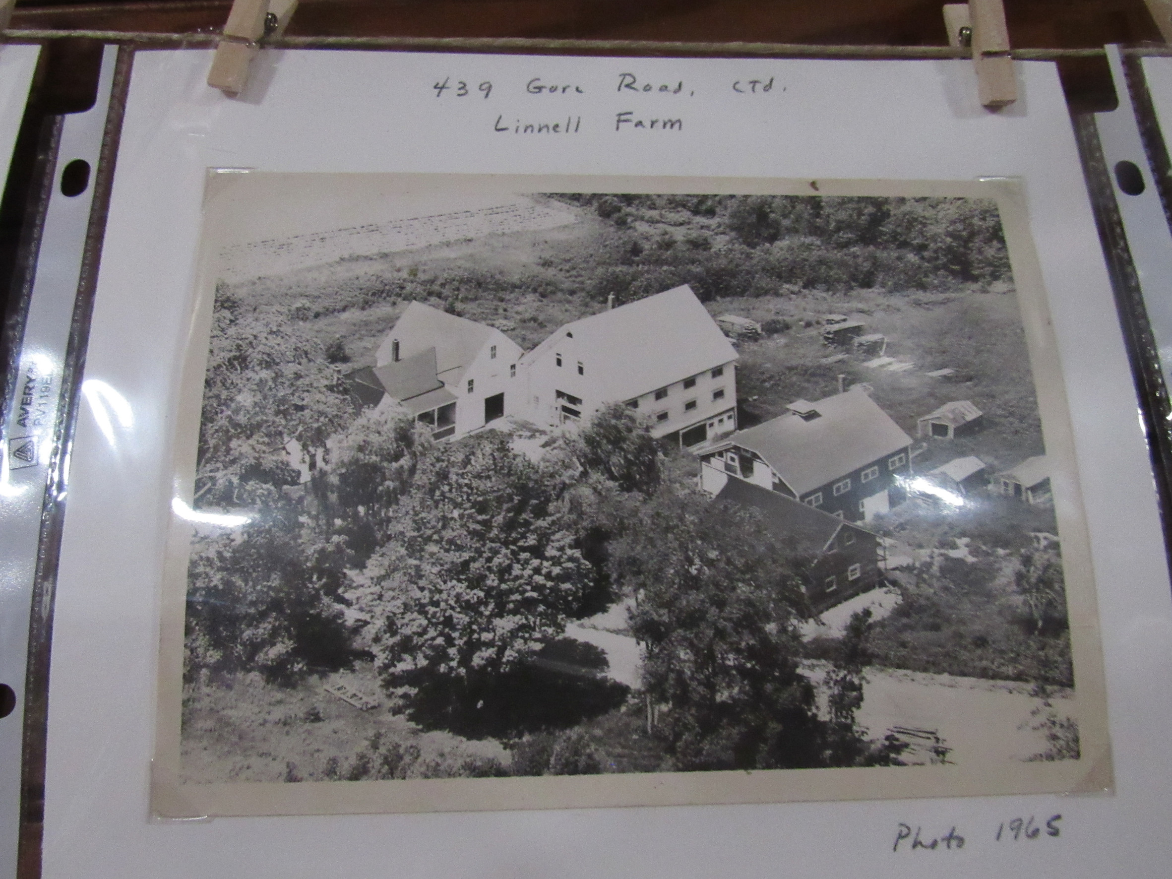 Photograph of Linnell Farm aerial photograph, labeled 1965.