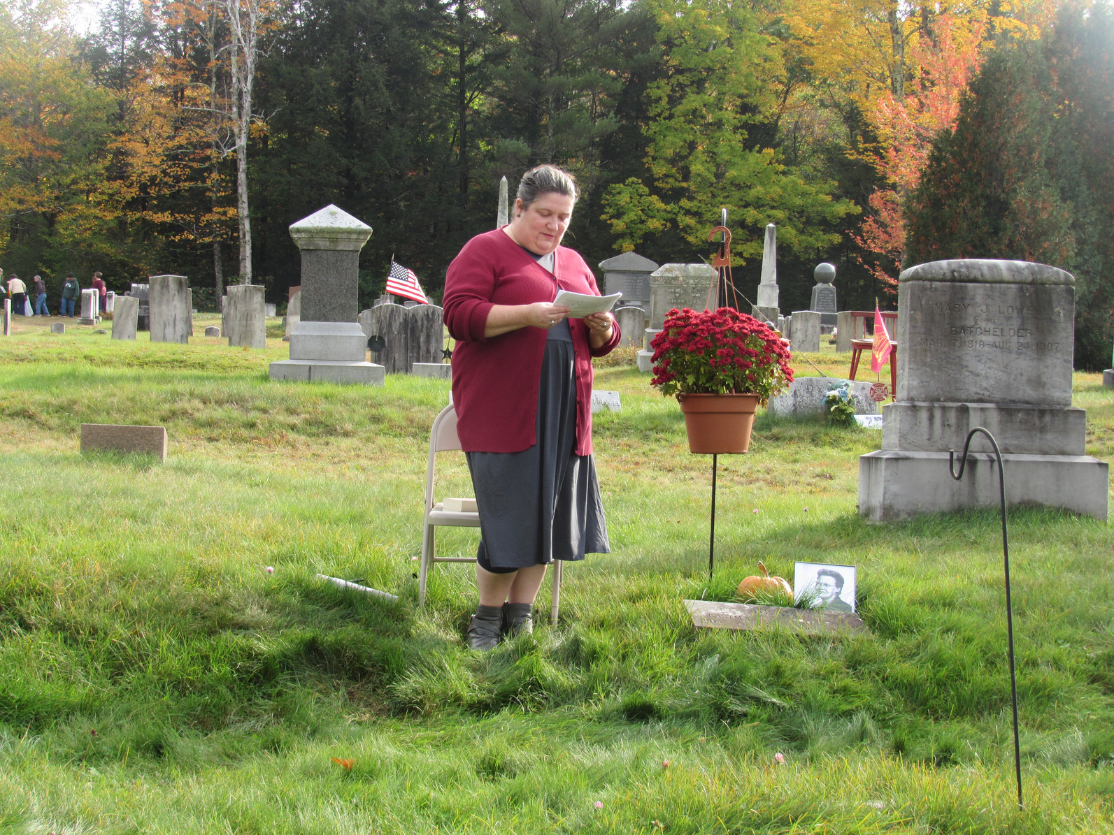 Sarah Bean Dailey telling the life story of Olga Bean