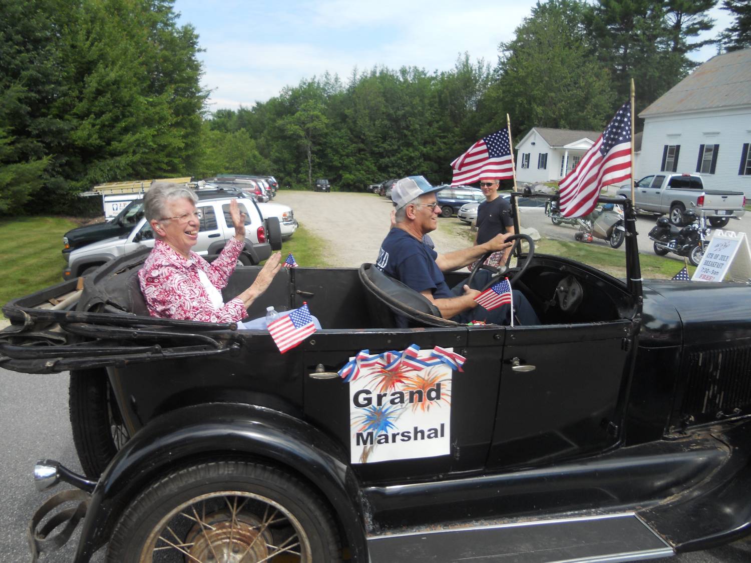 Jean Hankins, grand marshal, and Lennie Adler, July 4, 2013