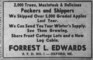 Advertisement from the Portland Sunday Telegram, June 28th, 1936