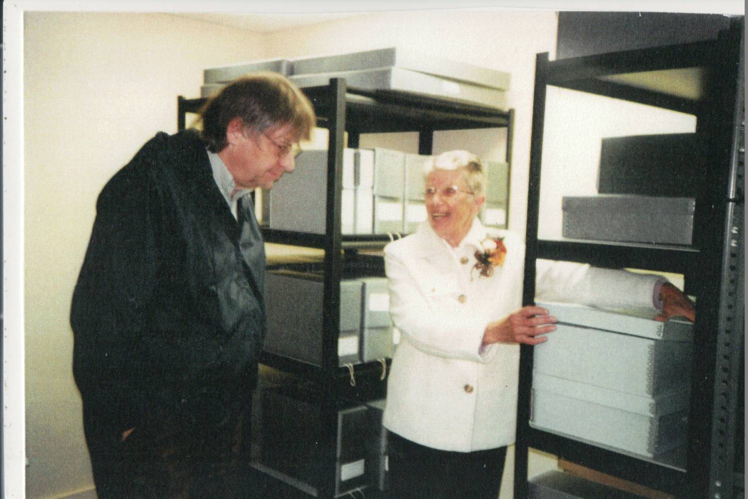 Randall Bennett, Jean Hankins at archival dedication, 2013