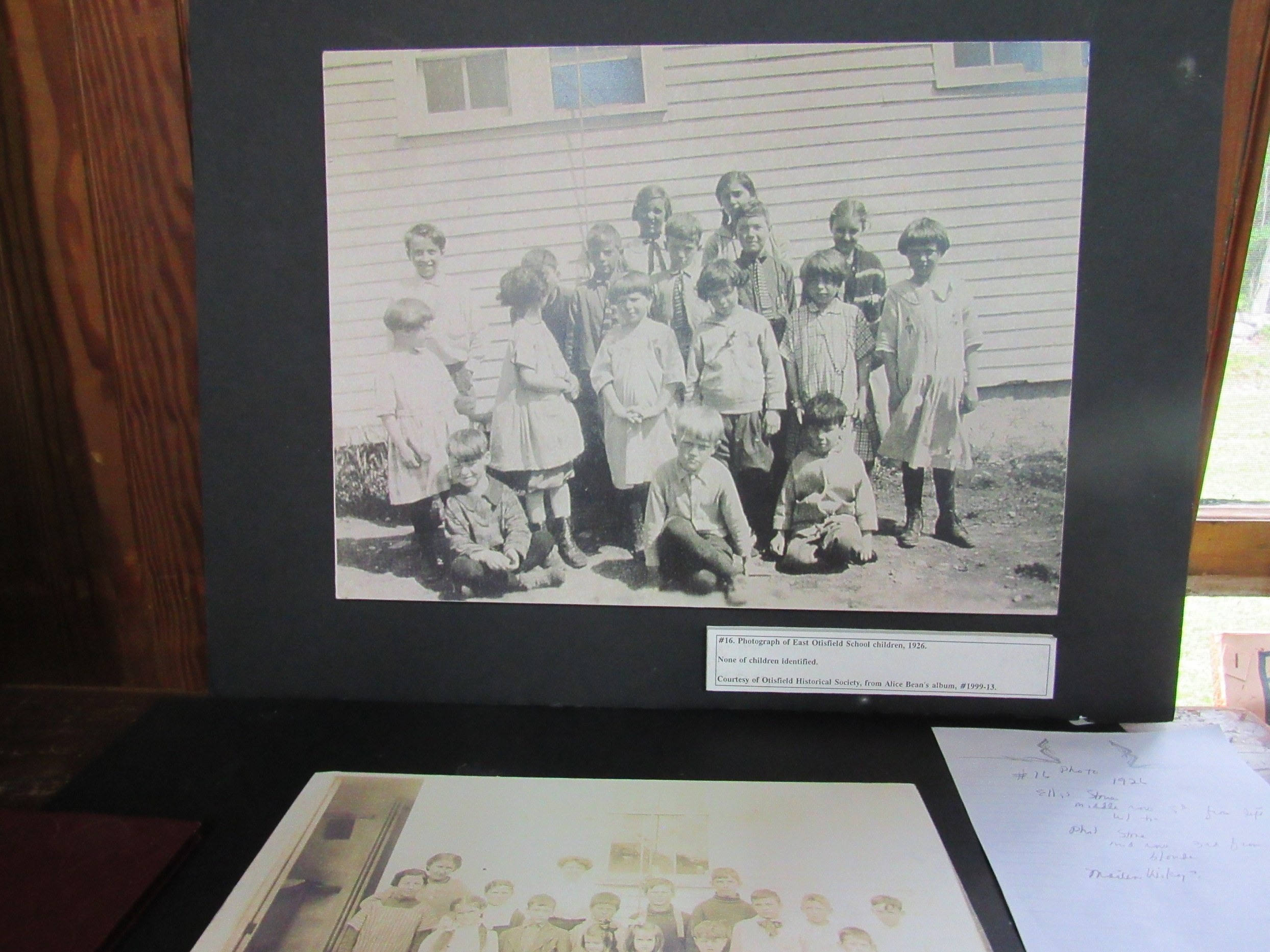 Photograph of East Otisfield School children, 1926 display photograph.