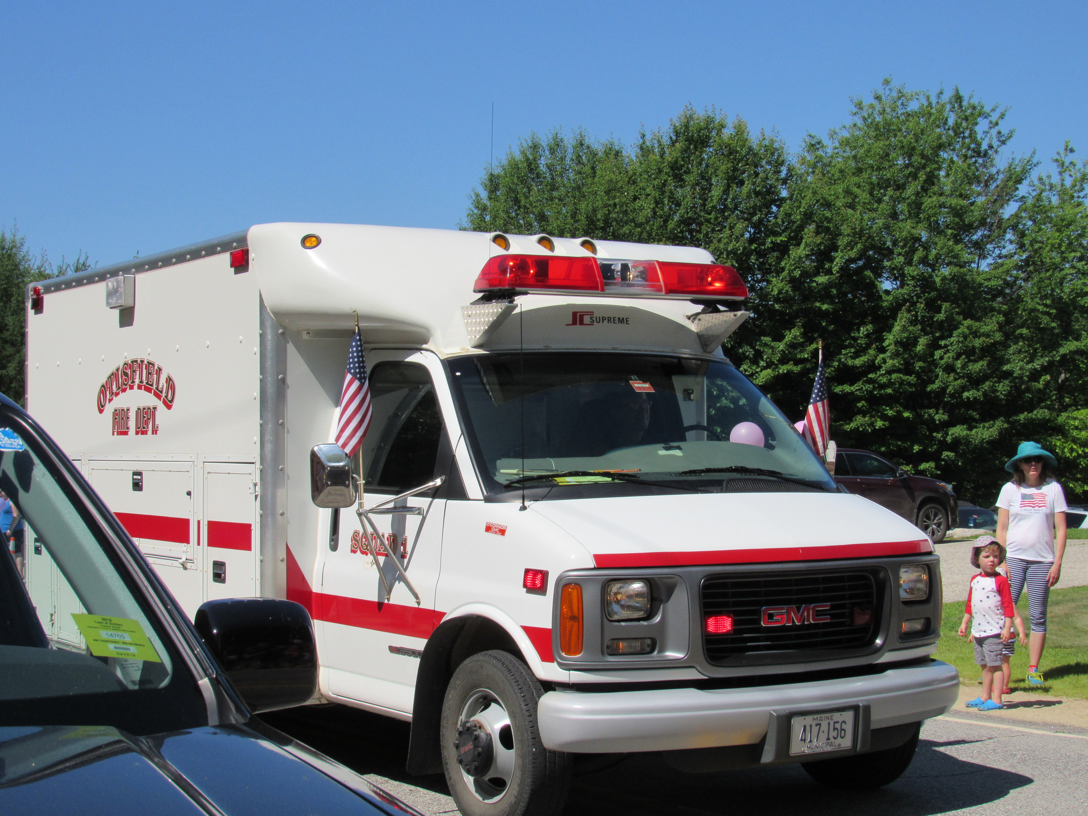 Otisfield Fire Department Squad 1 at the Fourth of July parade.