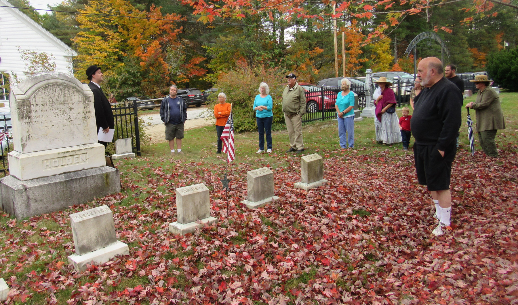 Presenter at a cemetery program