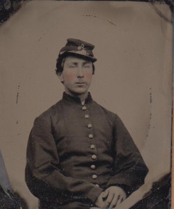 Algernon Scribner at age 17, a fifer in Company C, 25th Maine Volunteer Infantry.