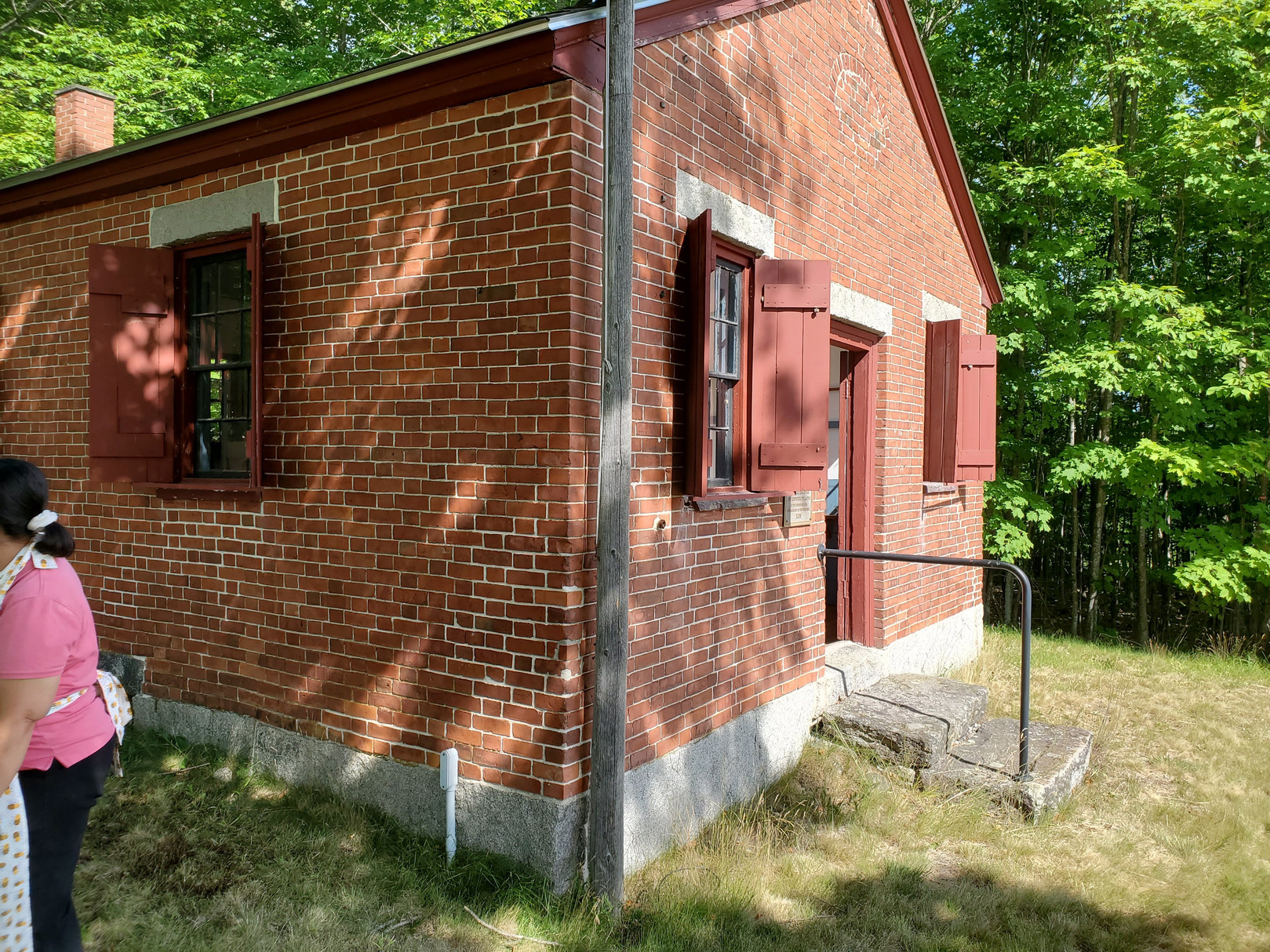 Exterior of the brick schoolhouse at Bell Hill