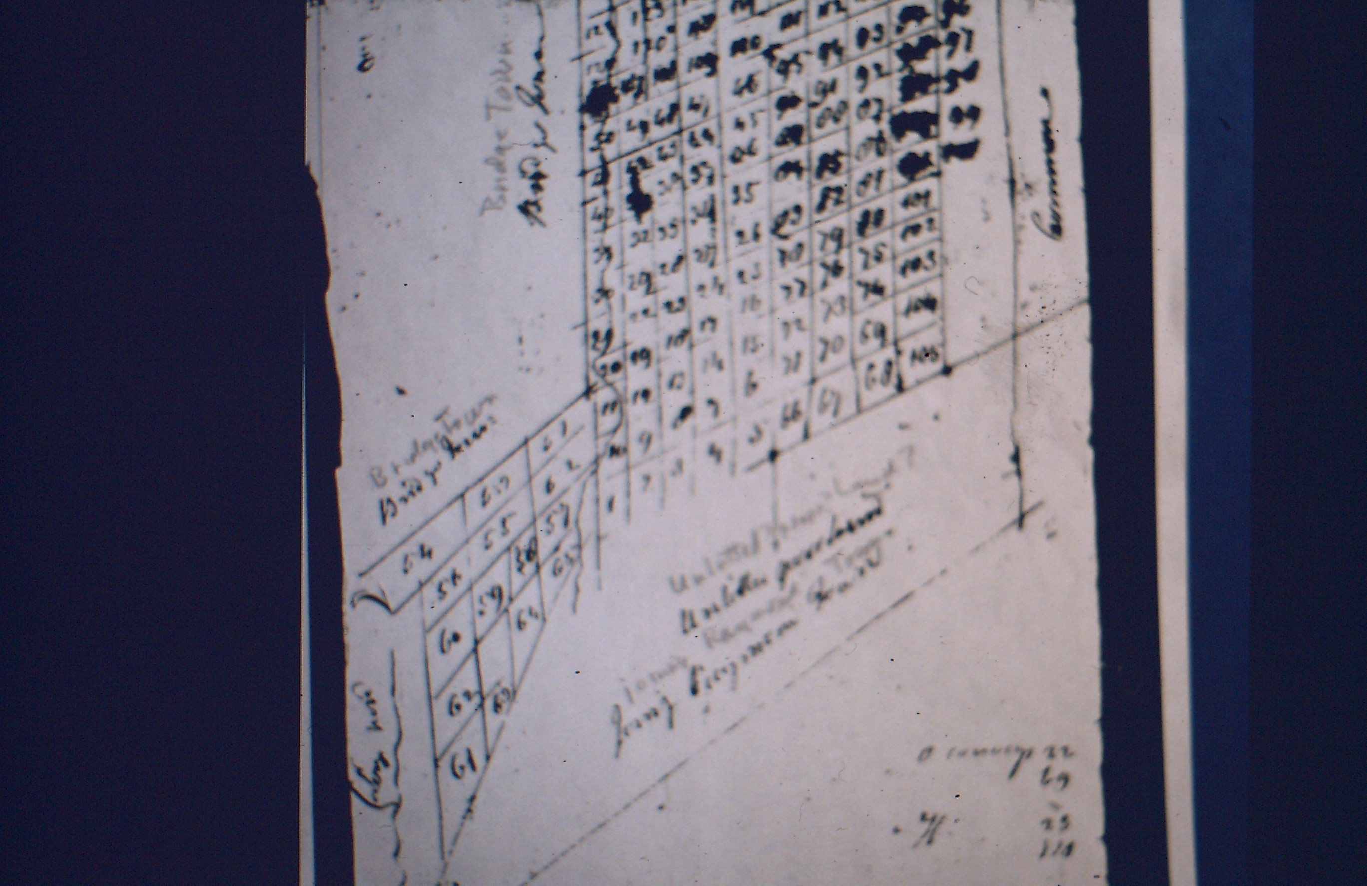 James Otis’ Map of the first 2 divisions of Otisfield, circa 1776