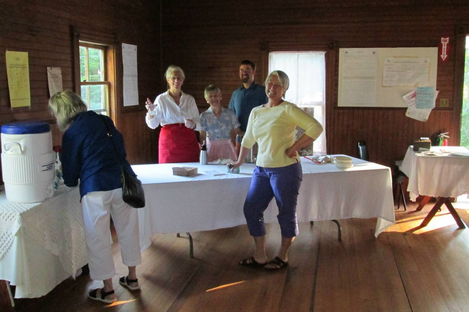 Strawberry Festival, 2014, workers. Behind table are Shirley Hamilton, Jean Pottle, Adam Bartow, Pat Griffin