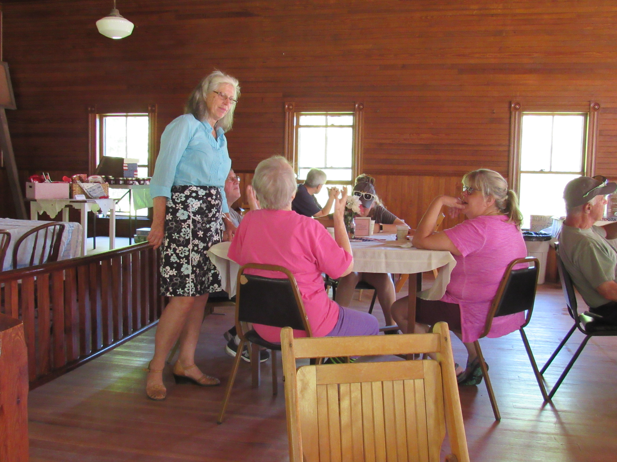 President Shirley Hamilton chatting with patrons at the 2019 Strawberry Festival