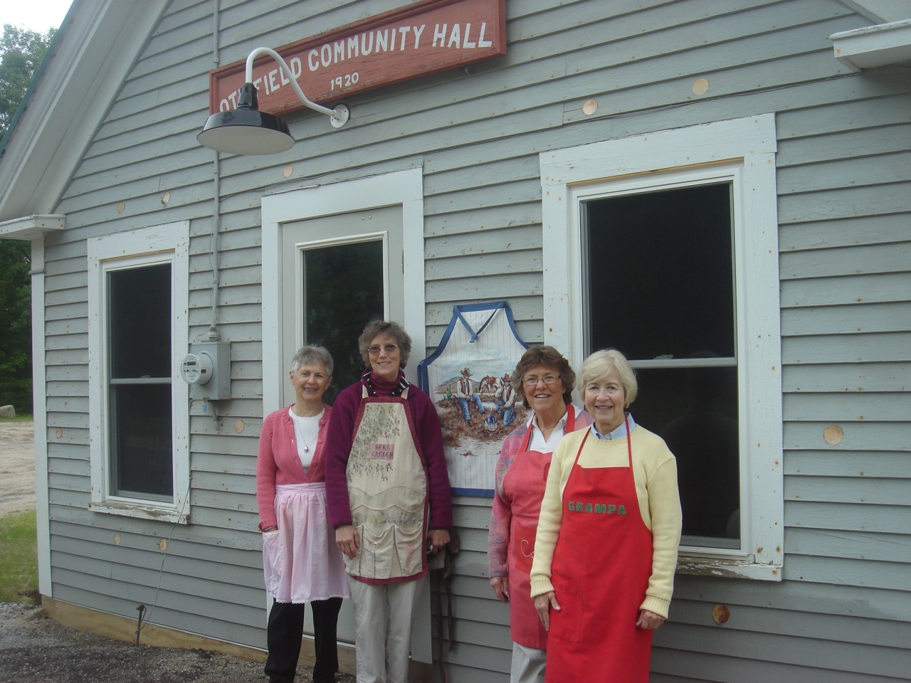 Apron Program, June 2012 Apron show workers Jean Pottle, Ethel Turner, Callie Zilinsky, and Ann Watson