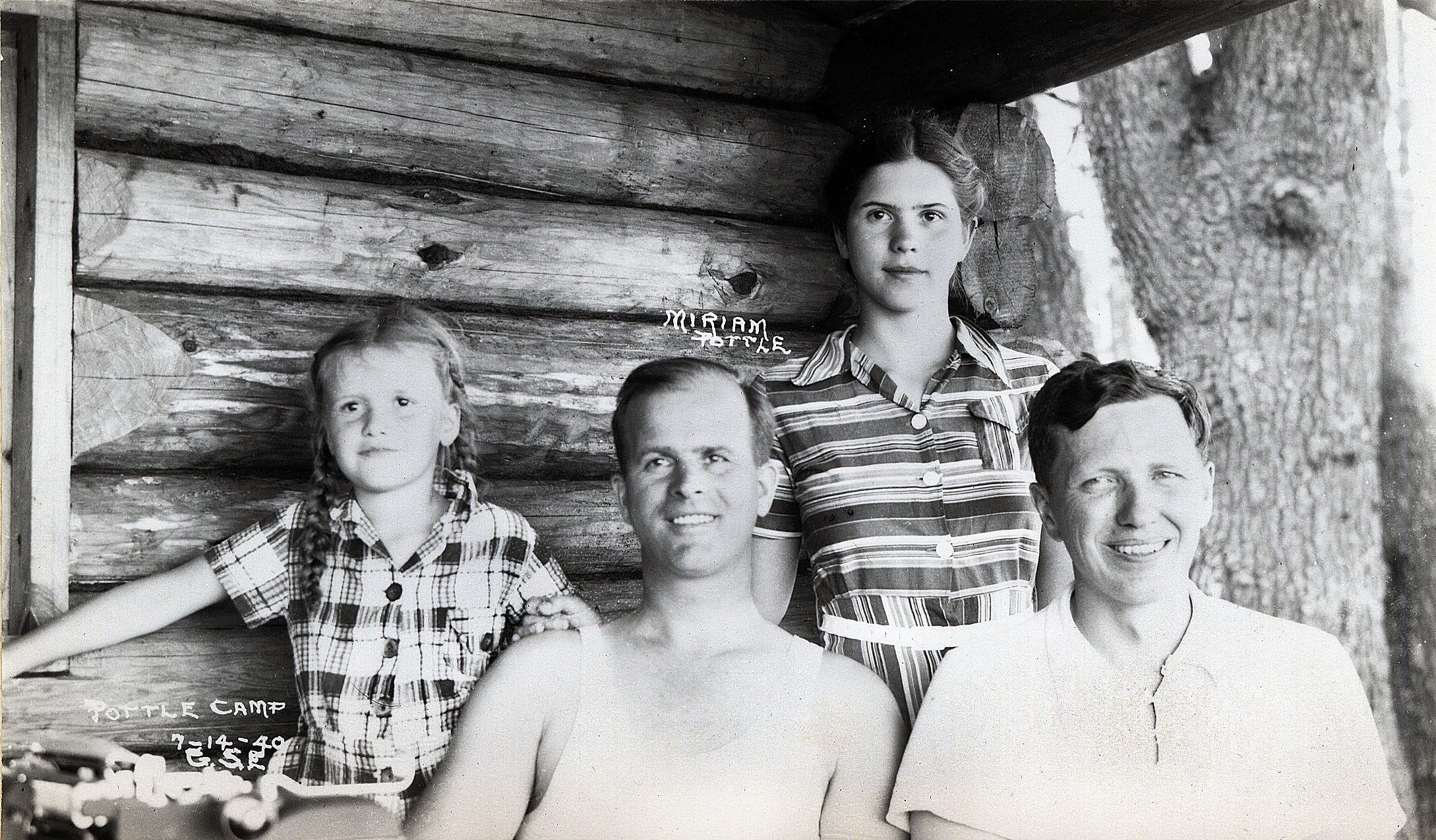 L to R: Margaret Hankins, Moult Pottle, Miriam Pottle, John Hankins.