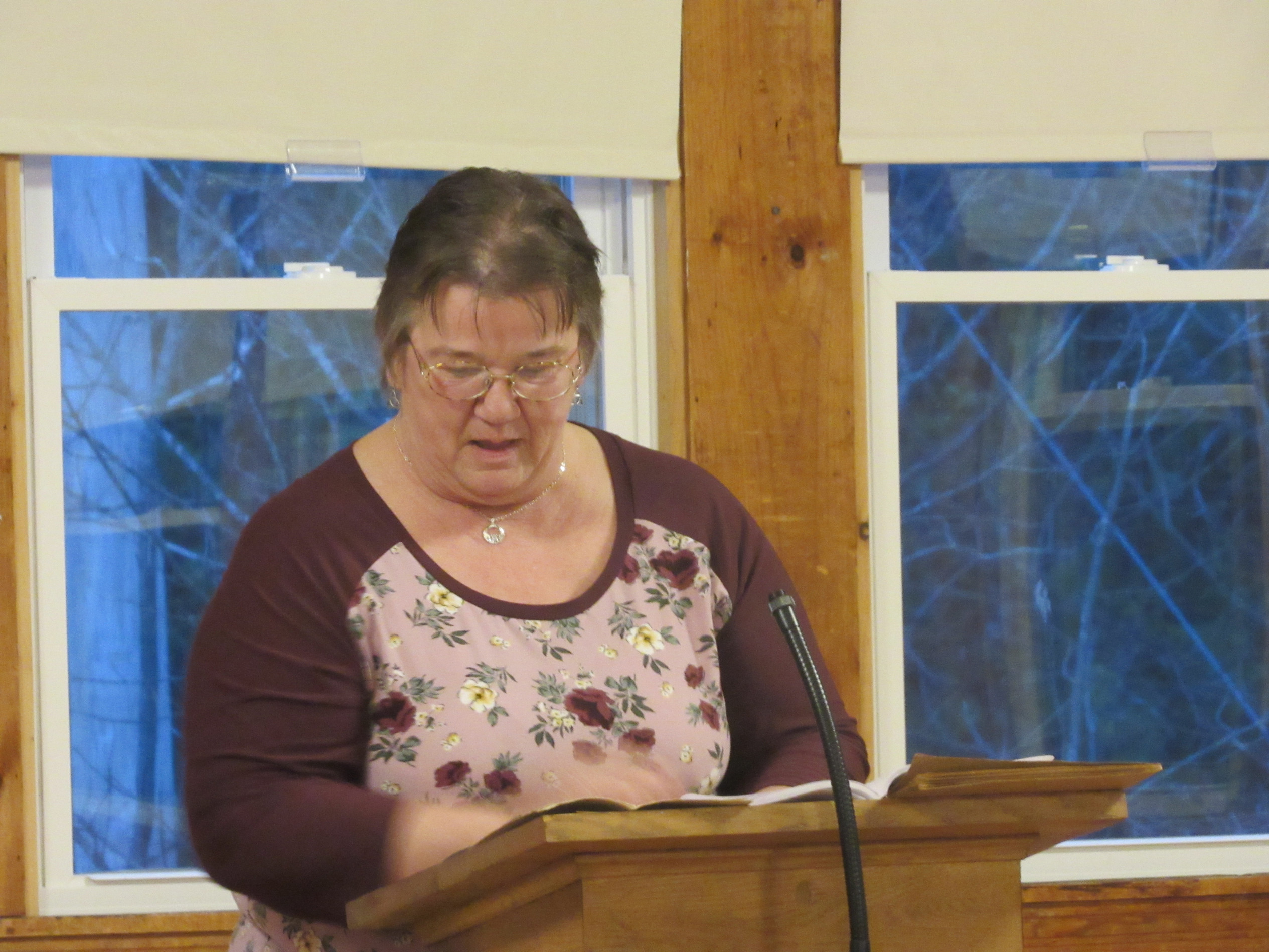 Special Guest Pamela Hodenberg addressing the importance of her great-grandmother’s diaries to her family