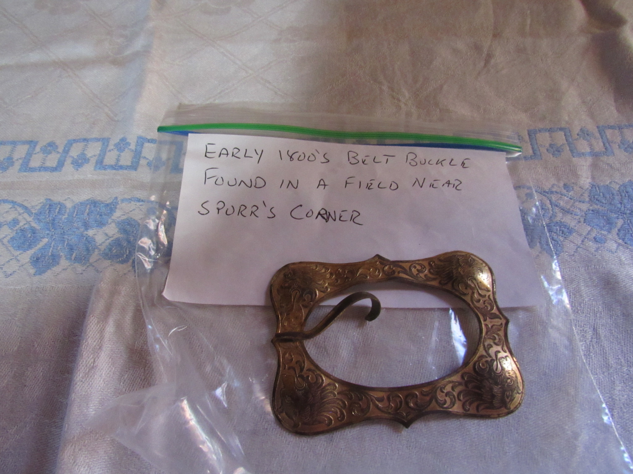 Early 1800’s belt buckle found near Spurr’s Corner
