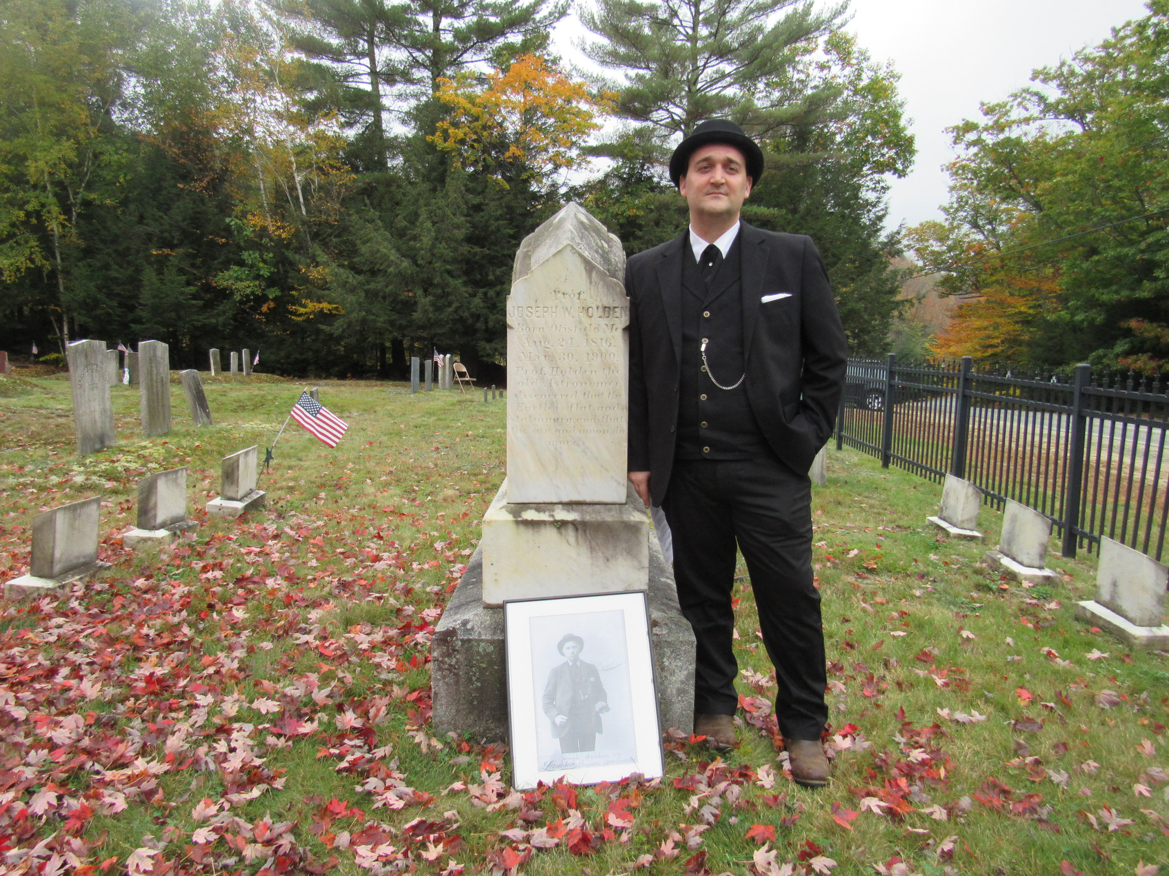 Derek Dorr with photo of Joe Holden