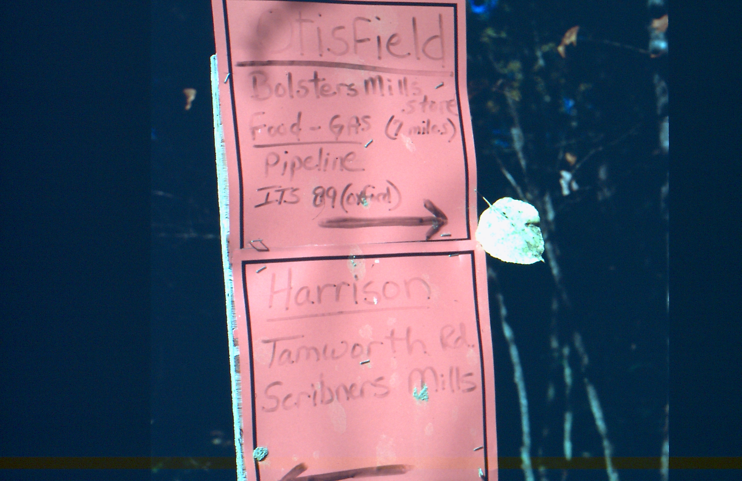 Snowmobile trail signs in Jugtown, 2009