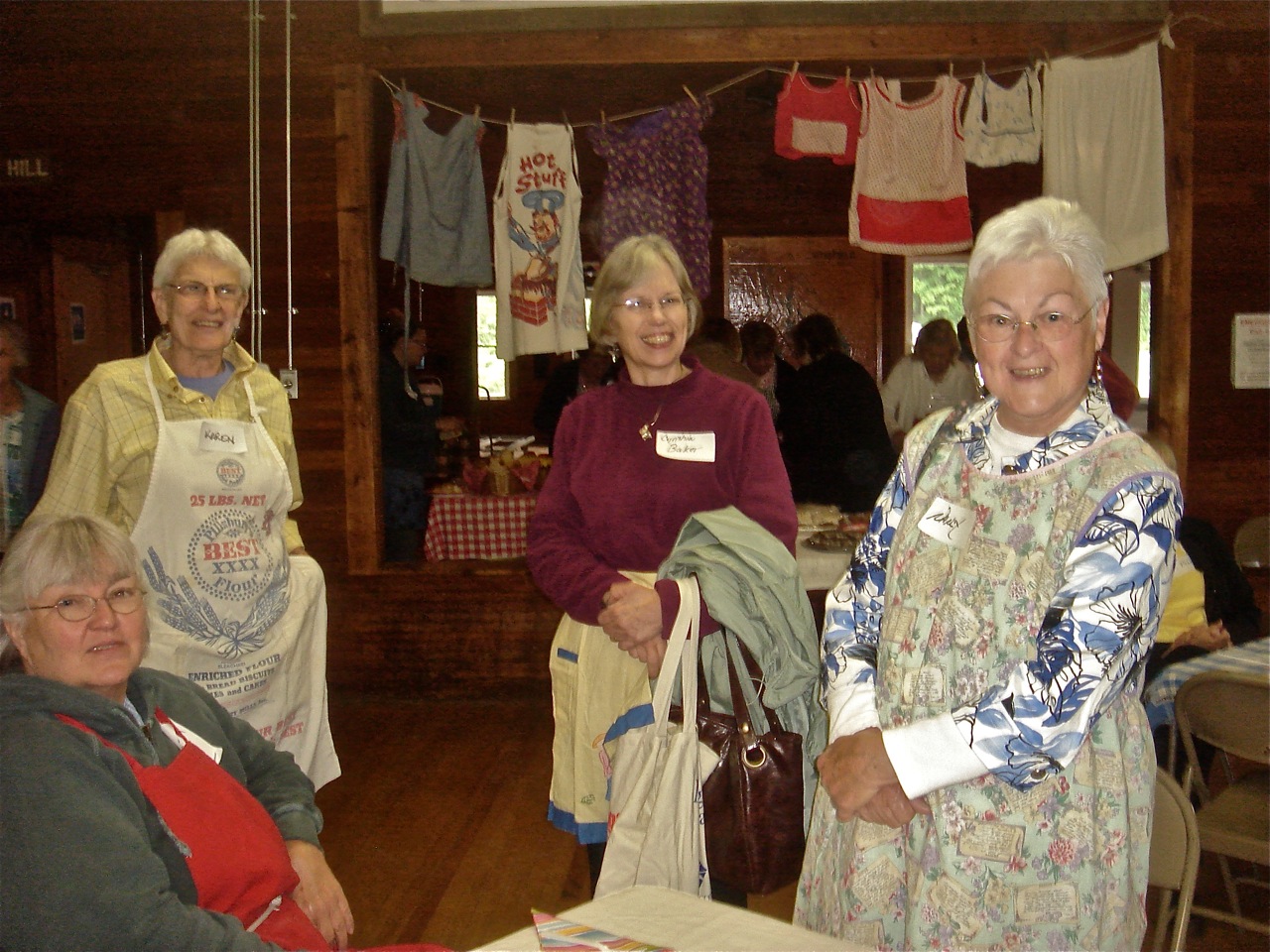 Apron Program, June 2012 Pat Burkard, Karen Turino, unidentified, Nancy Lundquist