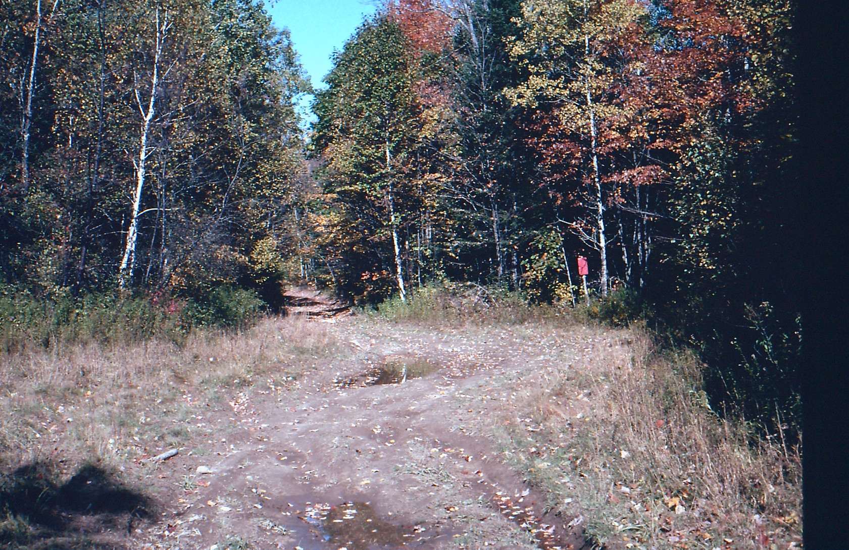 Jugtown with snowmobile trail sign, 2009