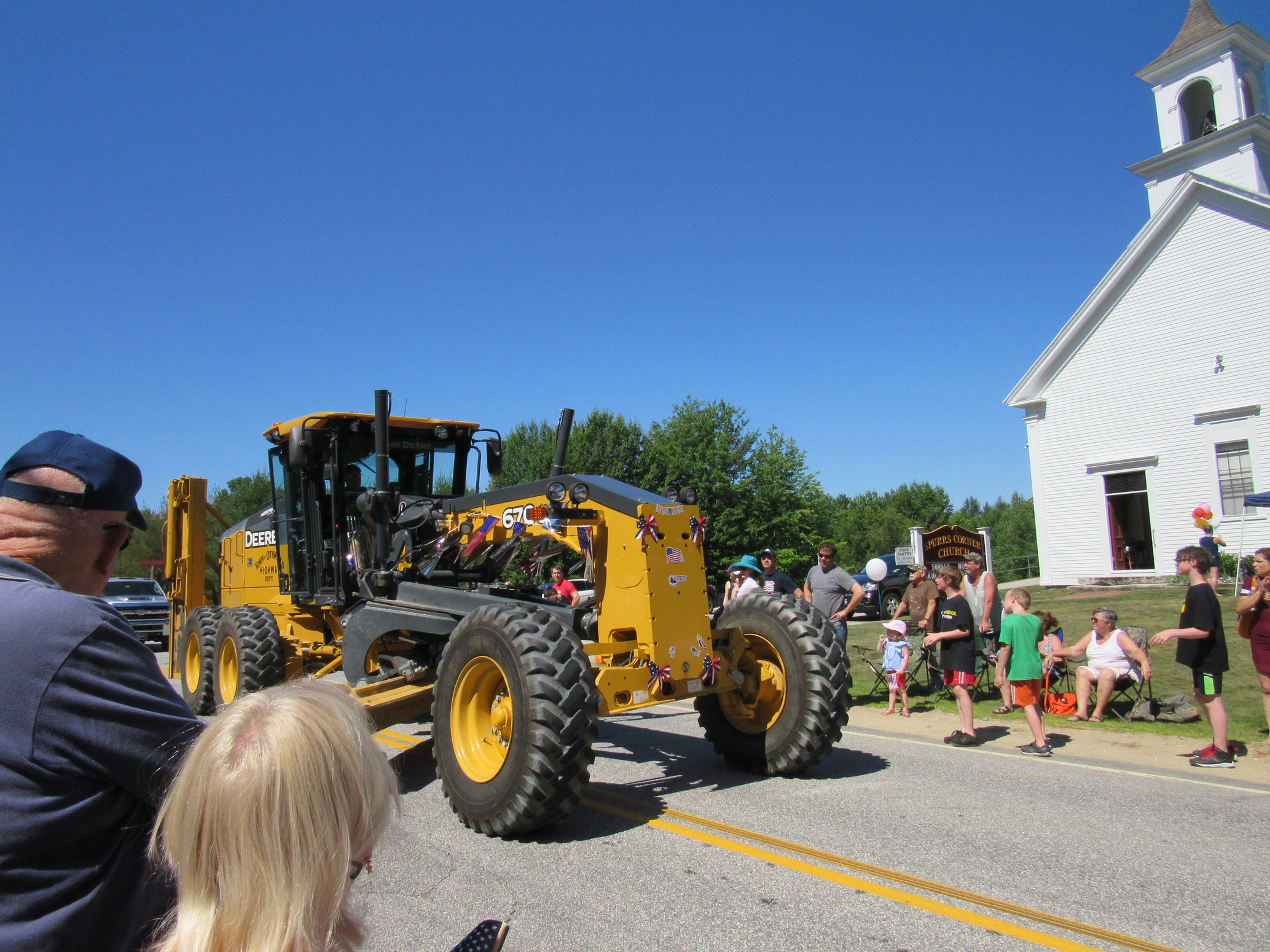 John Deere road grader at the Fourth of July parade.
