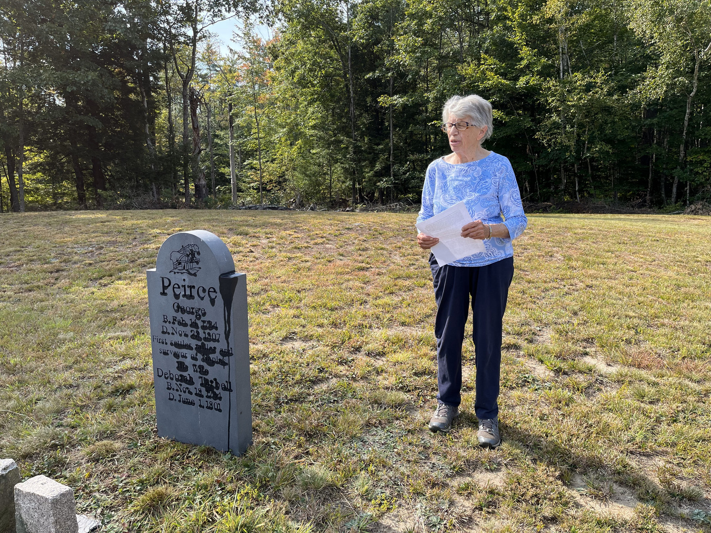 Presenter at a cemetery program