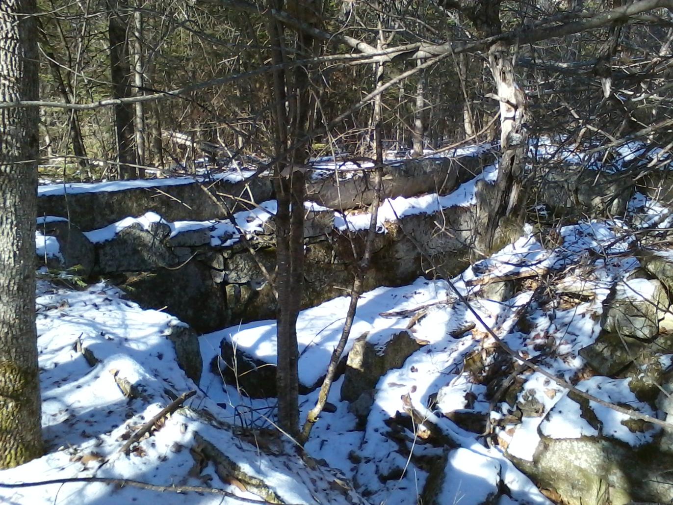 Foundations of the first poor farm in Otisfield. Photograph by Alana Grover.
