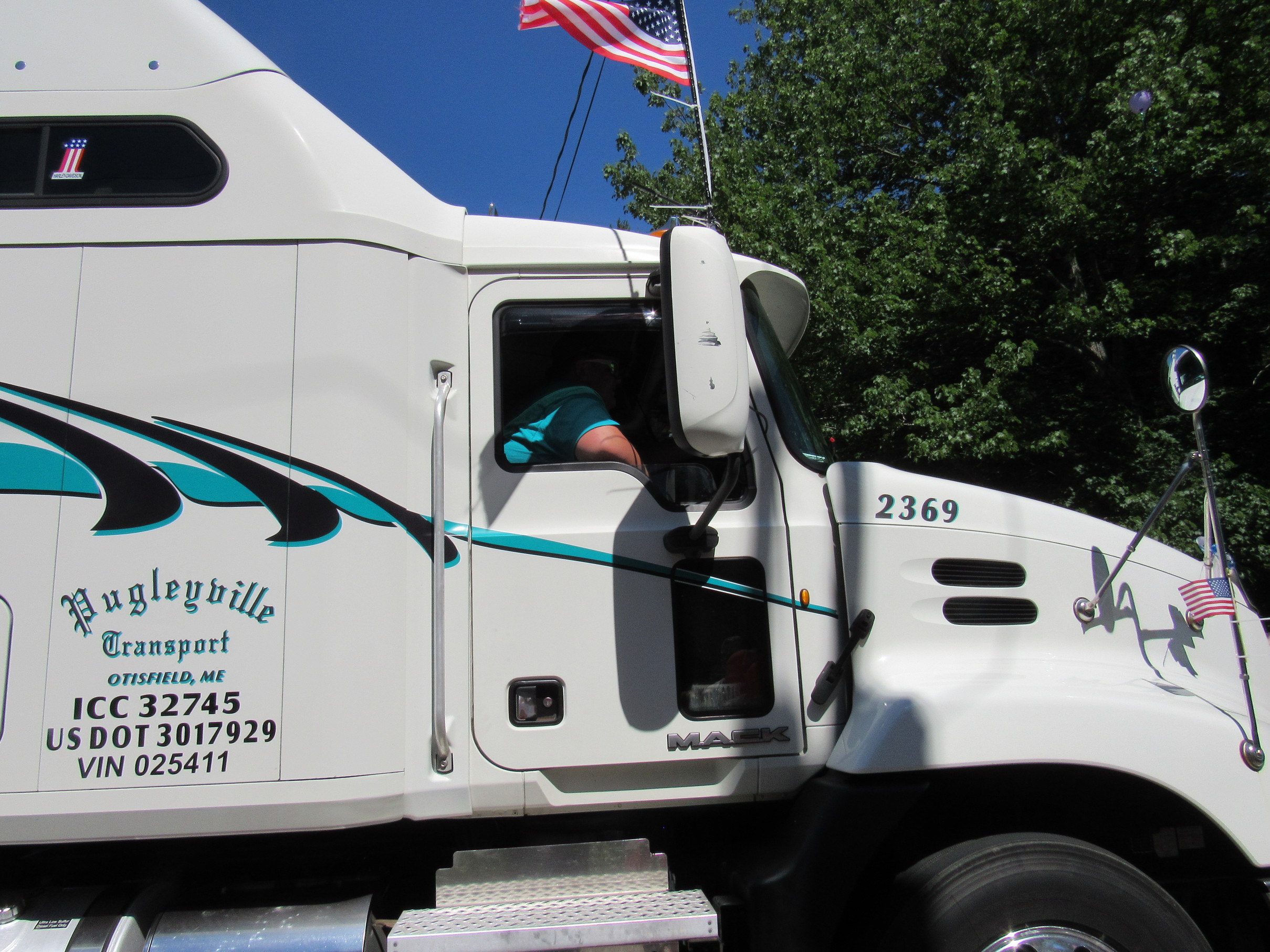 Pugleyville Transport Mack truck at the Fourth of July parade.