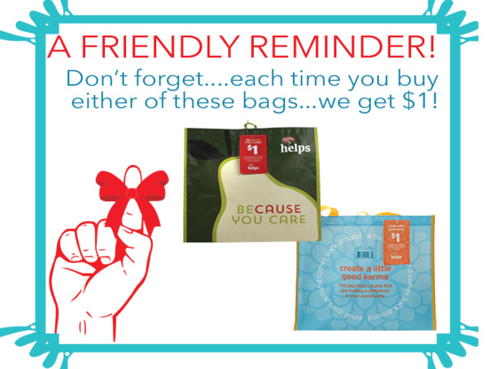 Hannaford Helps reminder: purchases of the red Give Back Bag support OHS.