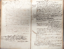 An open handwritten volume of Otisfield’s early land records.